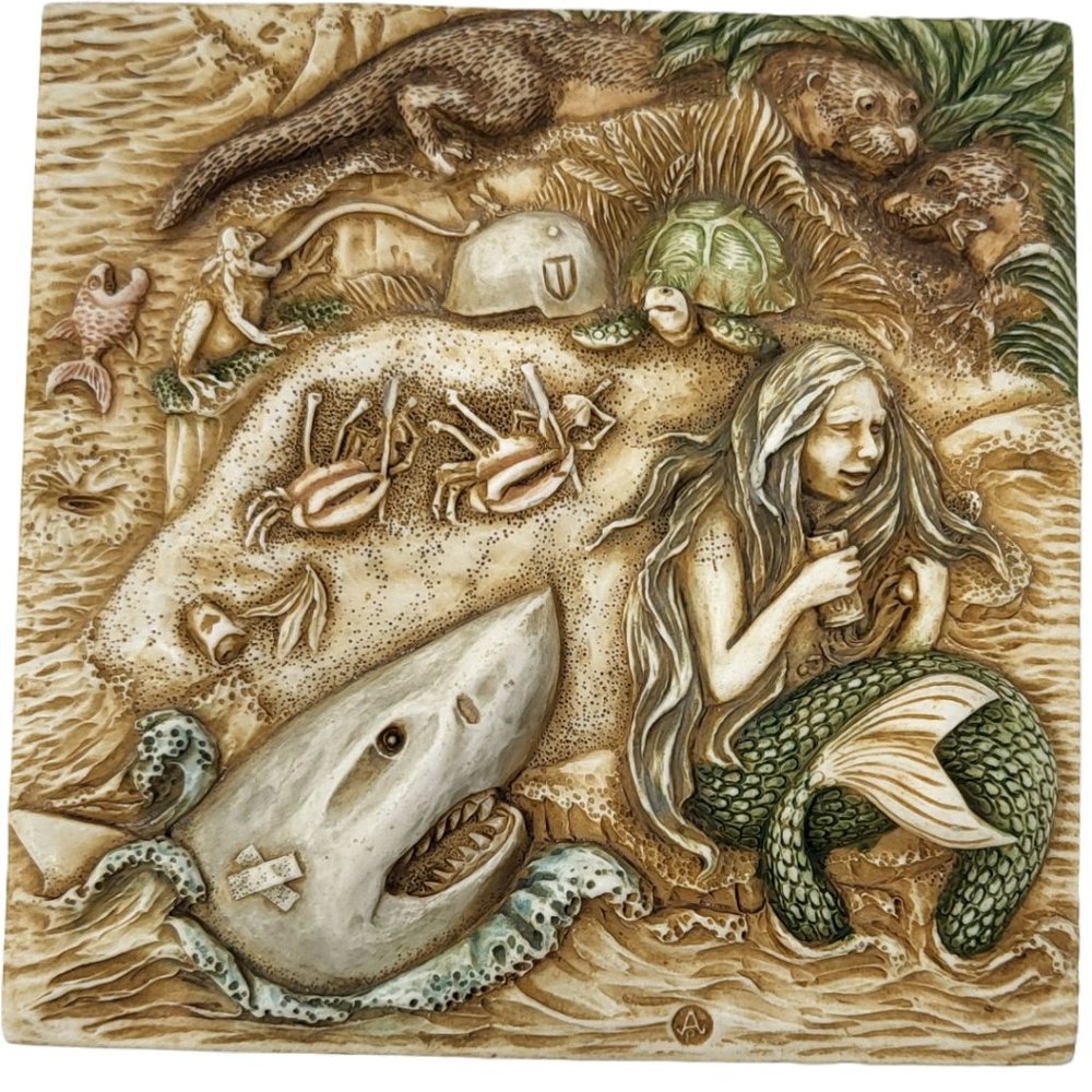 Point Siren Song Harmony Kingdom Noahs Park Picturesque Tile Mermaid‎ Shark NWT